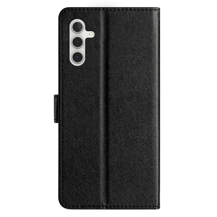 Para Samsung Galaxy A05s 4G Case PU Leather Silk Texture Wallet Phone Cover - Preto
