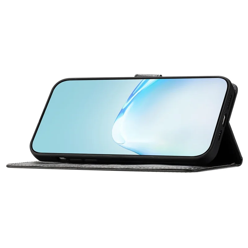 Funda para teléfono Oppo A98 5G, soporte, cartera, cuero sintético, funda para teléfono - Negro