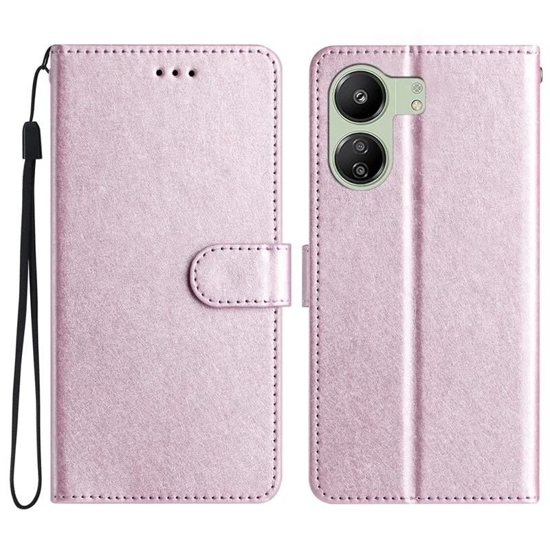 For Xiaomi Redmi 13C 4G / 13C 5G / 13R 5G / Poco C65 4G / Poco M6 5G Leather Case Silk Texture Folding Stand Phone Cover - Light Purple