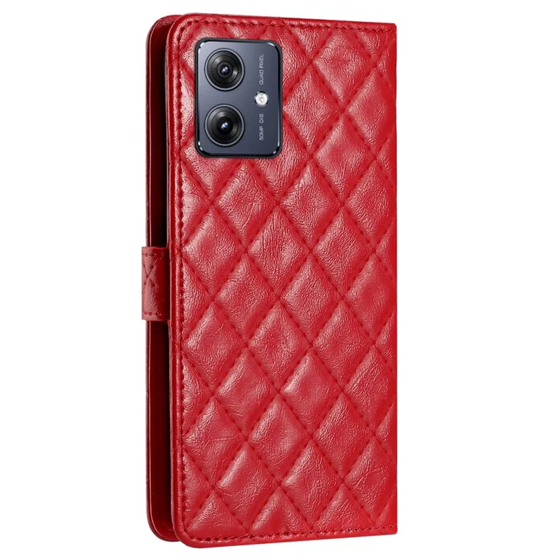 For Motorola Moto G54 5G Case Magnetic Clasp Leather Wallet Phone Cover - Red