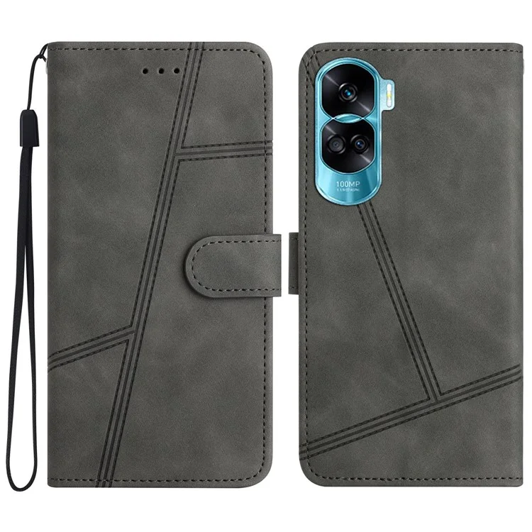 Para Honor 90 Lite 5G / X50i 5G Lines Capa de Celular Estampada - Cinza