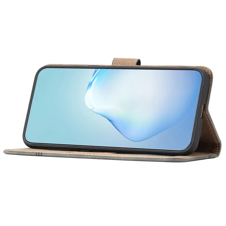 For Oppo A79 5G / A2 5G Leather Case Line Imprinted Phone Stand Cover - Blue