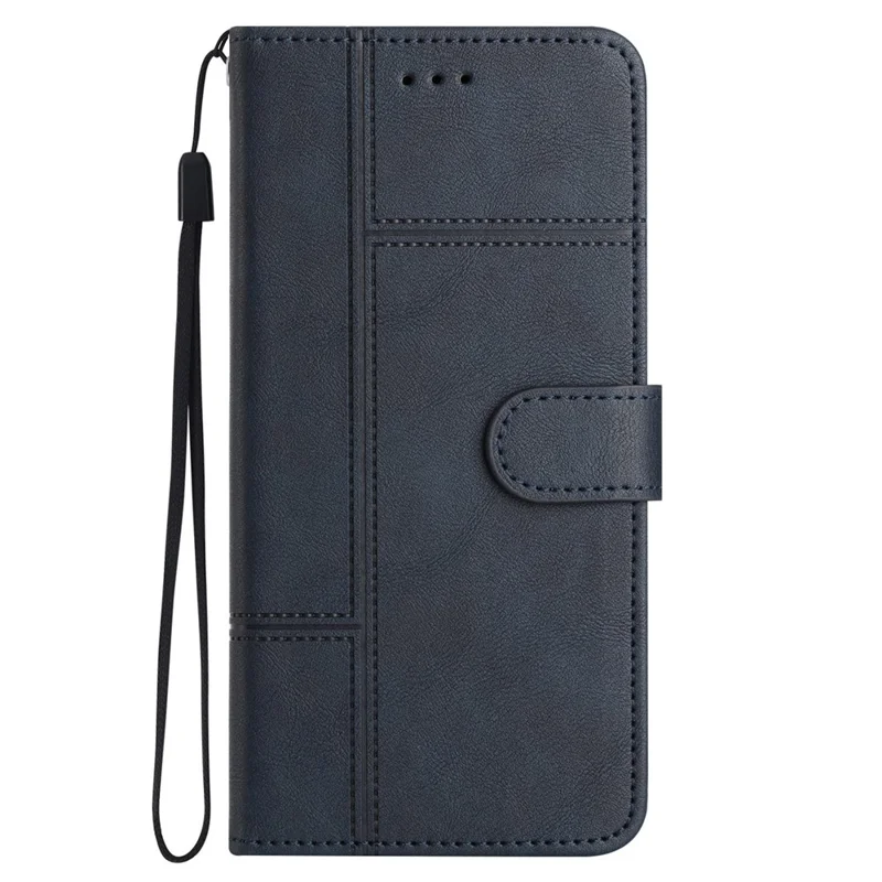 For Xiaomi 13T / 13T Pro / Redmi K60 Ultra Case Line Imprinted Wallet Phone Leather Cover - Blue
