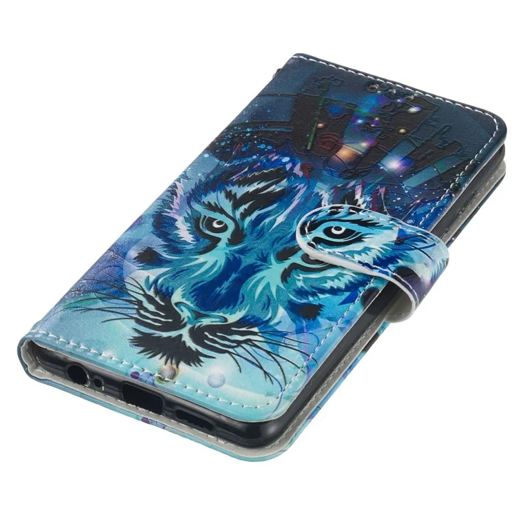 Per Samsung Galaxy A05s 4G Phone Case PU Leather Pattern Printed Flip Stand Cover - Wolf