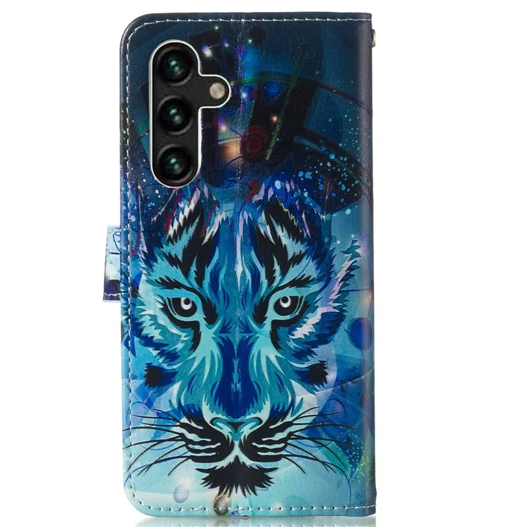 Per Samsung Galaxy A05s 4G Phone Case PU Leather Pattern Printed Flip Stand Cover - Wolf