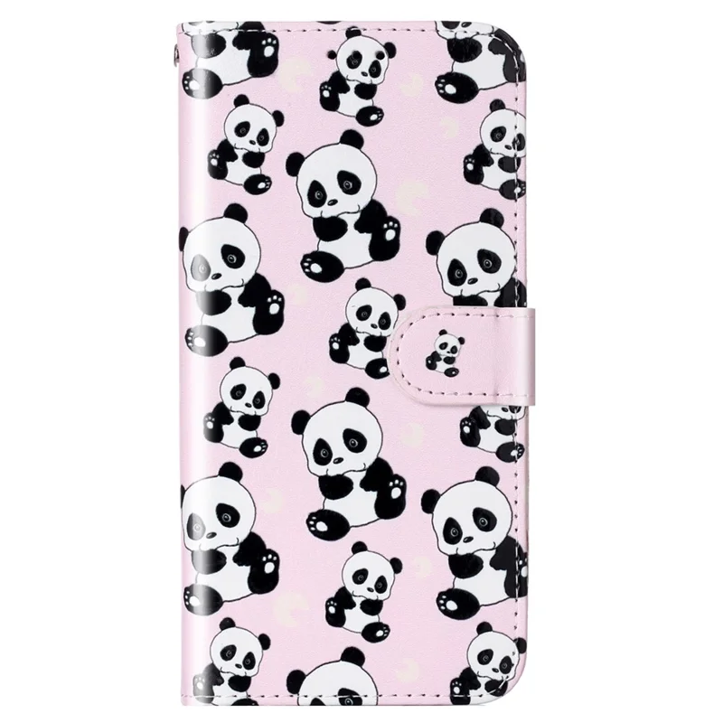 For Motorola Moto G14 4G Case PU Leather+TPU Pattern Printed Wallet Smartphone Cover - Panda