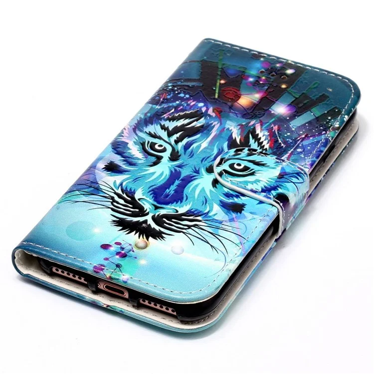 Étui de téléphone pour Xiaomi Redmi 13C 4G / 13C 5G / 13R 5G / Poco C65 4G / Poco M6 5G Coque en cuir motif imprimé avec fente pour carte - Loup