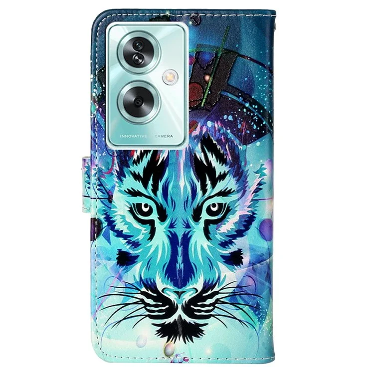 Для Oppo A79 5G / A2 5G Чехол PU Leather+TPU Pattern Printed Flip Stand Phone Protector - Волк