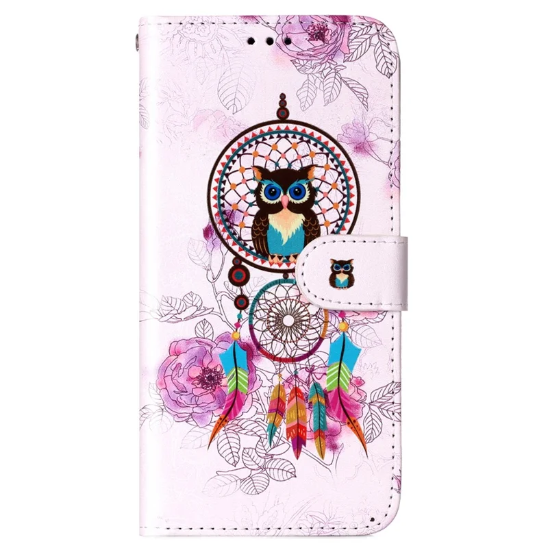 Voor Motorola Moto G54 5G Hoesje Met In reliëf gemaakt Motief PU Leer+TPU Portemonnee Telefoonhoesje - Windbel Uil