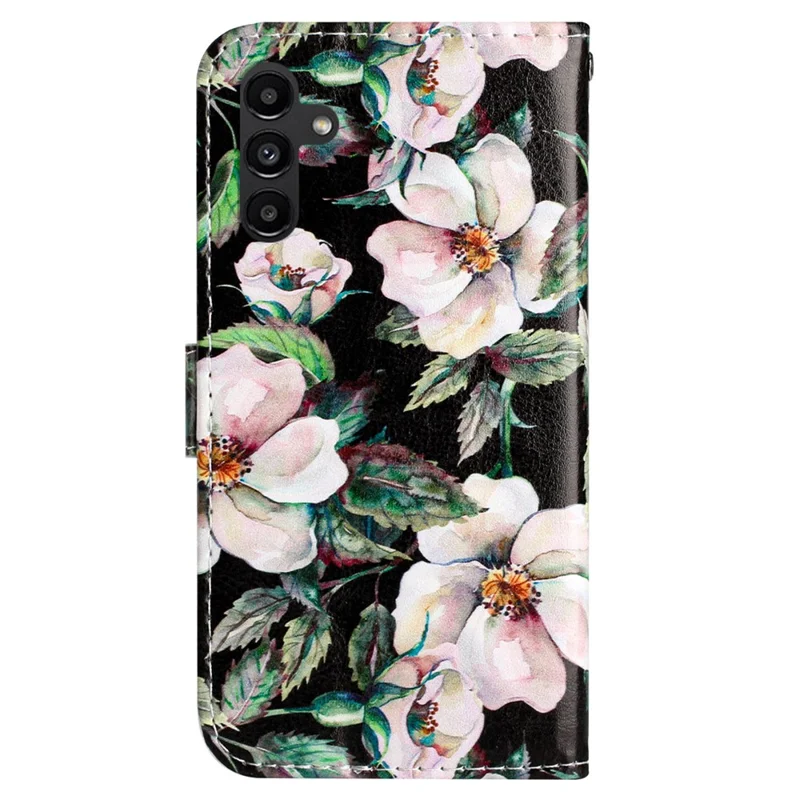 For Samsung Galaxy A05s 4G Case Leather Pattern Printing Folio Phone Stand Cover - Magnolia