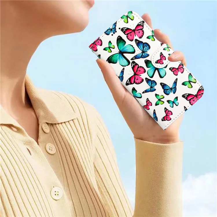 Для Oppo A79 5G / A2 5G Чехол с узором, стойкий, стоящий, с магнитной застежкой - Бабочки