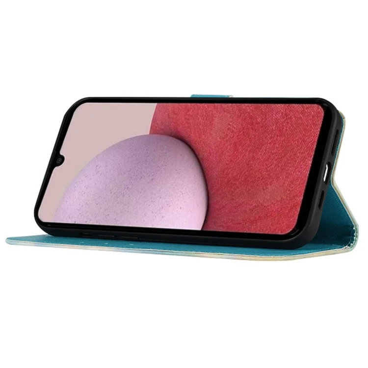 For Samsung Galaxy S24 Ultra Leather Case 3D Pattern Printing Wallet Stand Mobile Cover with Strap - Grey Owl