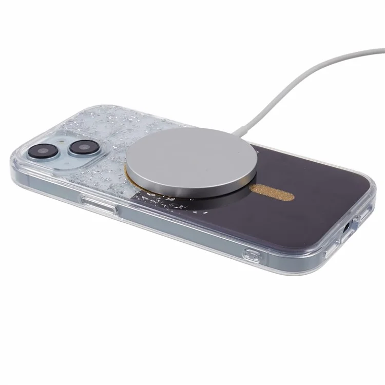 DFANS Für iPhone 15-Hülle TPU+PC-Telefonabdeckung kompatibel mit MagSafe - Schwarz
