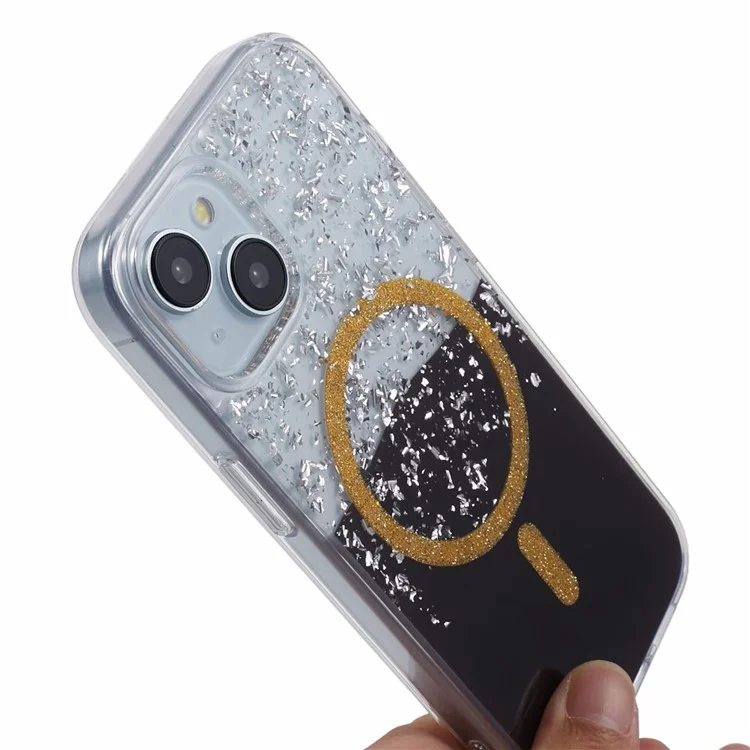 DFANS Für iPhone 15-Hülle TPU+PC-Telefonabdeckung kompatibel mit MagSafe - Schwarz
