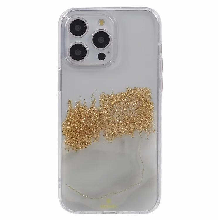 Étui pour iPhone 15 Pro de la série Starlight Shining de DFANS, en PC+TPU avec paillettes, antichoc et protecteur - Blanc