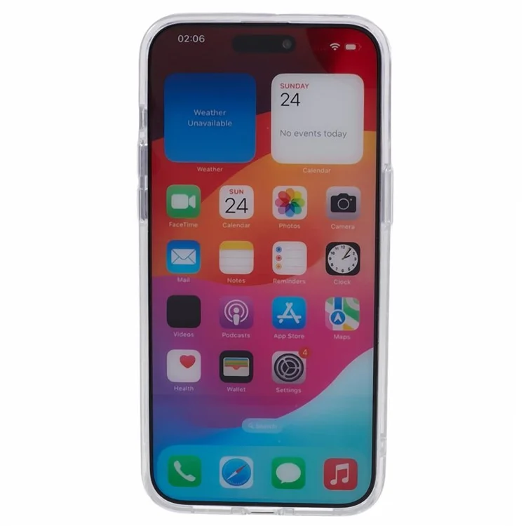 DFANS Para iPhone 15 Pro Max Case de Telefone Celular Decorado com Brilho PC+TPU Capa Traseira - Prata
