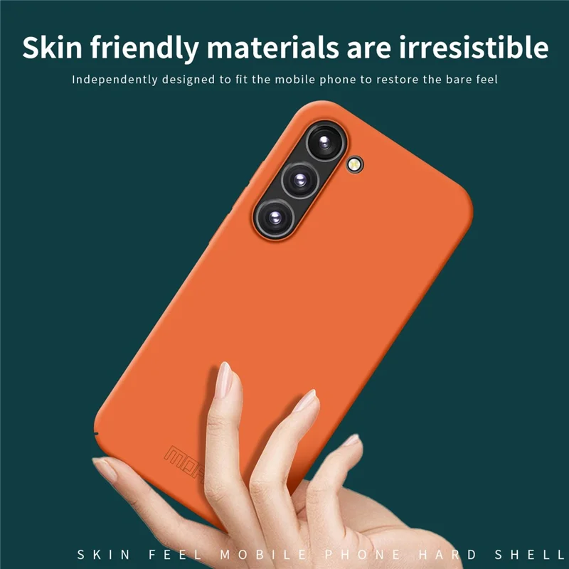 MOFI JK Qin Series For Samsung Galaxy S24+ Case Skin-touch TPU+Acrylic Phone Guard Cover - Orange