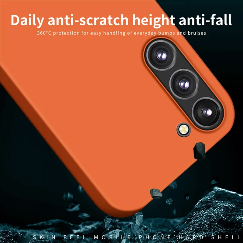 MOFI JK Qin Series For Samsung Galaxy S24+ Case Skin-touch TPU+Acrylic Phone Guard Cover - Orange