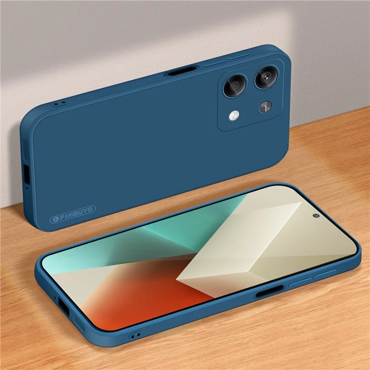 PINWUYO JK Touching Series para Capa de Xiaomi Redmi Note 13 5G Anti-Arranhões Capa Suave de TPU - Azul Marinho