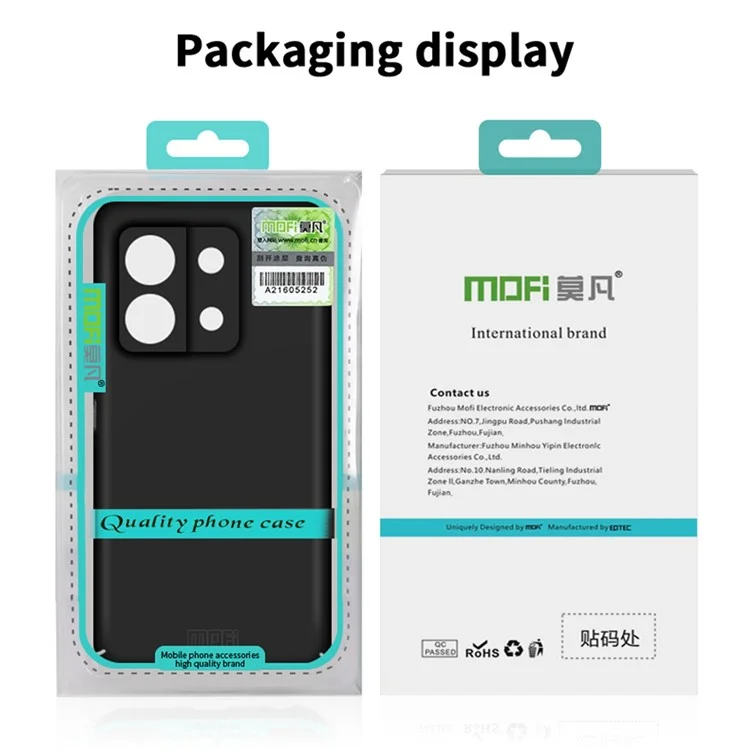 MOFI JK PC Series-1 pour Xiaomi Redmi Note 13 5G Étui en PC dur mat et fin - Noir