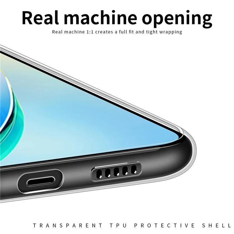 MOFI For Honor X9b 5G / Magic6 Lite 5G Capa de TPU Transparente Anti-arranhões para Telefone
