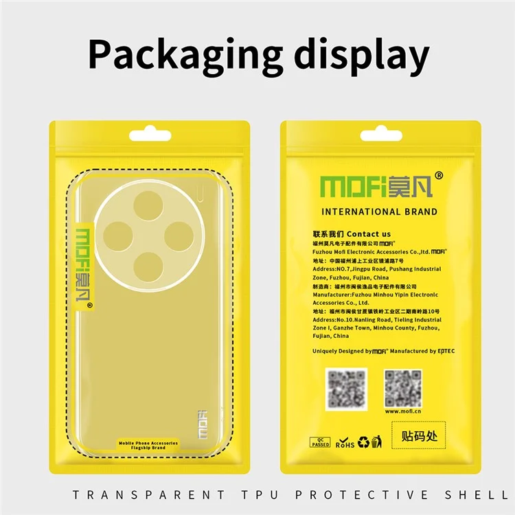 MOFI For vivo X100 5G Case Transparent Flexible TPU Protective Phone Cover