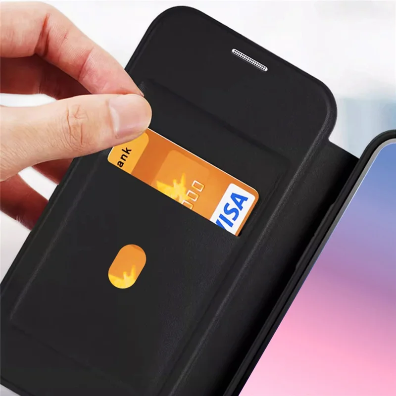 For Samsung Galaxy S24 Phone Case Drop-proof TPU+Acrylic+PU Cover Magnetic Case - Black