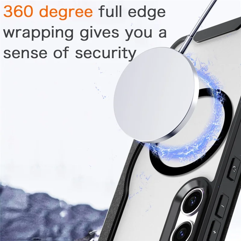 For Samsung Galaxy S24 Phone Case Drop-proof TPU+Acrylic+PU Cover Magnetic Case - Blue