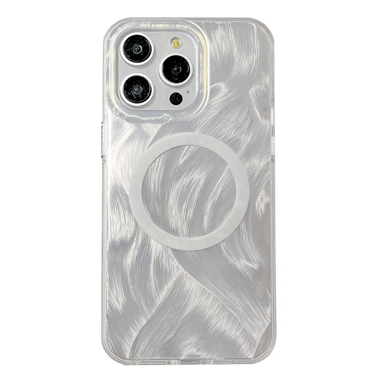 XUNDD For iPhone 14 Pro Case Compatible with MagSafe TPU+Acrylic Shell Pattern IMD Phone Cover - White