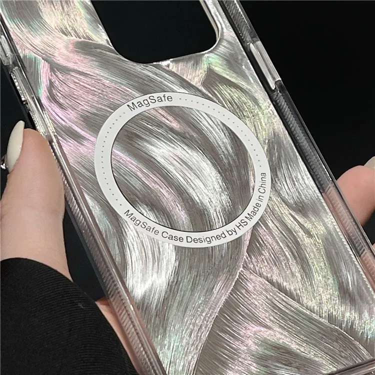 XUNDD For iPhone 14 Pro Case Compatible with MagSafe TPU+Acrylic Shell Pattern IMD Phone Cover - White