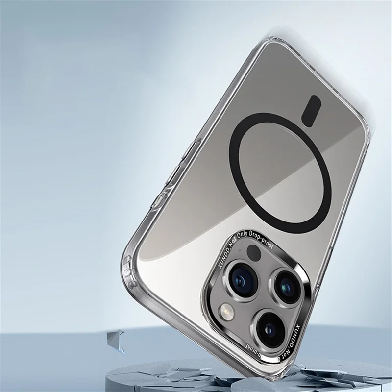 XUNDD Wisely Series For iPhone 15 Pro Magnetic Case PC+TPU Clear Phone Cover Compatible with MagSafe - Transparent