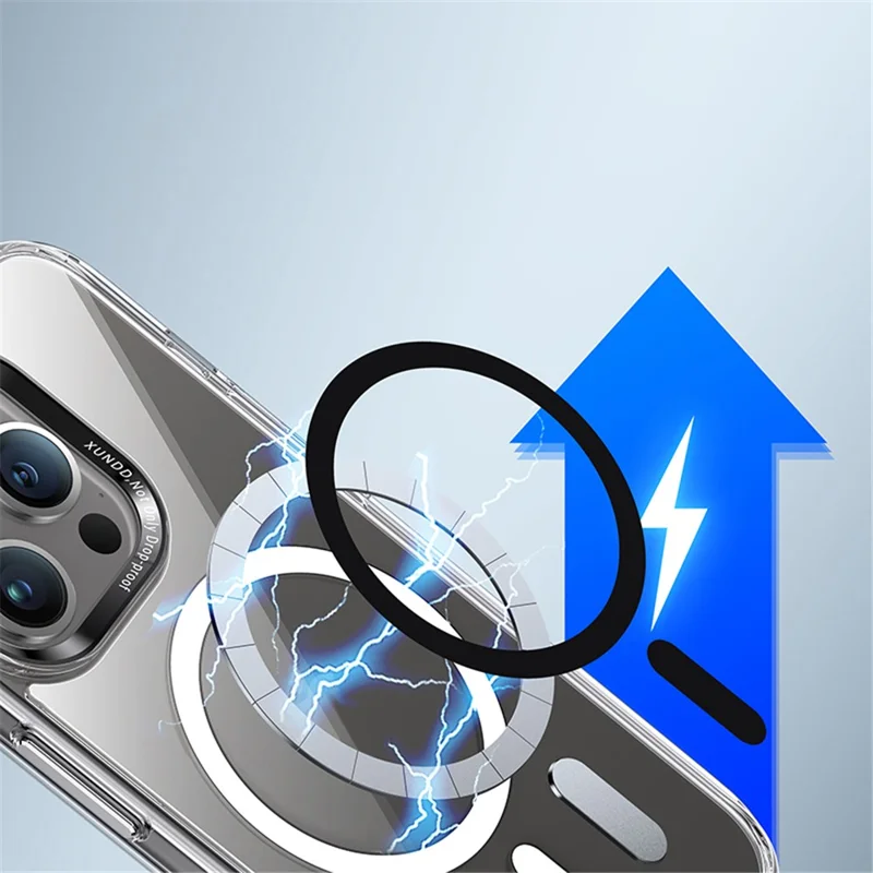 XUNDD Wisely Series For iPhone 15 Pro Max Cell Phone Case PC+TPU Clear Cover Compatible with MagSafe - Transparent