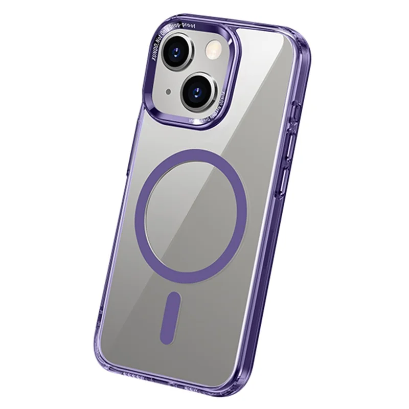 XUNDD Wisely Series For iPhone 15 Magnetic Case Anti-scratch PC+TPU Phone Cover Compatible with MagSafe - Purple