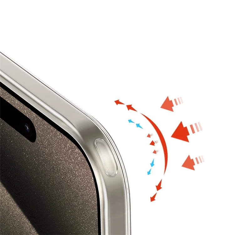 XUNDD Greya Series For iPhone 15 Pro Max Cell Phone Case Stripe Design PC+TPU Clear Cover - Transparente