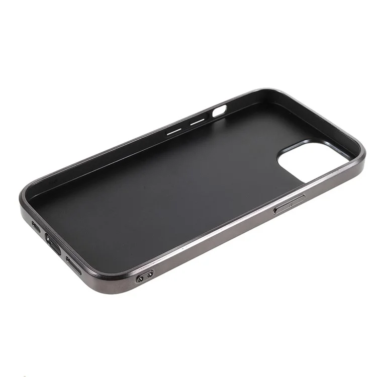 Coque pour iPhone 15 Electroplated Frame TPU + PC Glitter Cover - Noir