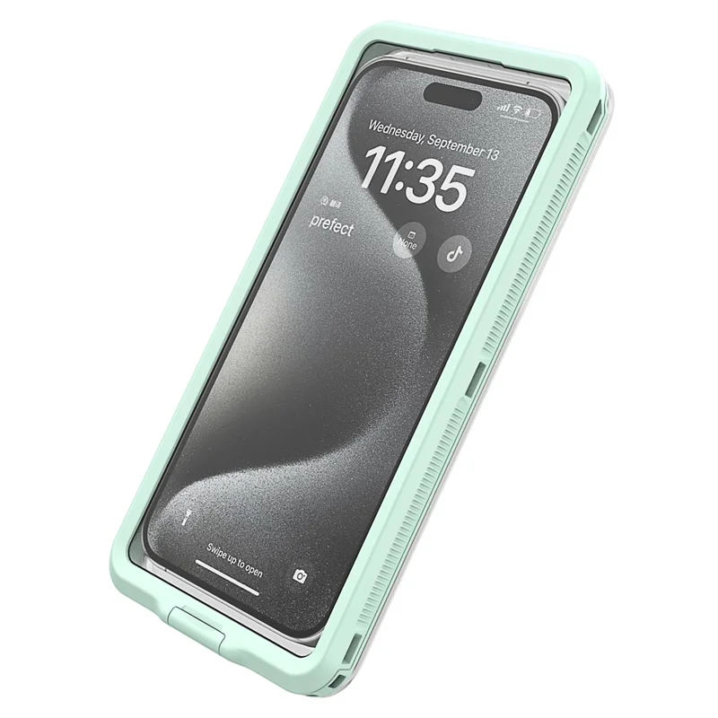 Universal IP68 Waterproof Case for 5.8-7 inch Phone Underwater Cover with Self-Check Airbag - Green