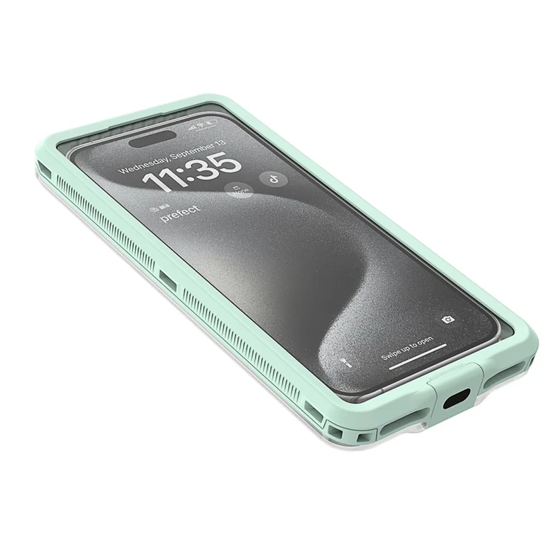 Universal IP68 Waterproof Case for 5.8-7 inch Phone Underwater Cover with Self-Check Airbag - Green
