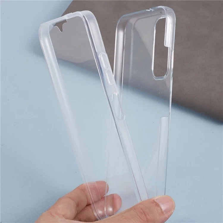 Pour Samsung Galaxy A05s 4G Étui de téléphone transparent TPU + Housse de protection en acrylique avec protecteur d'écran en PET