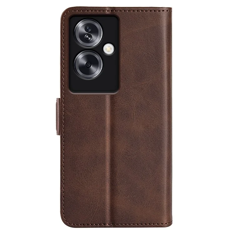 Per Oppo A79 5G / A2 5G Case PU Pelle Portafoglio Custodia Protettiva per Telefono con Doppia Chiusura Magnetica - Marrone