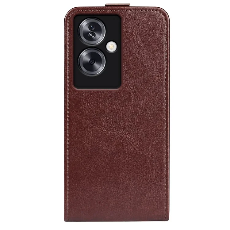 For Oppo A79 5G / A2 5G Case Vertical Flip PU Leather Phone Cover with Card Slot - Brown