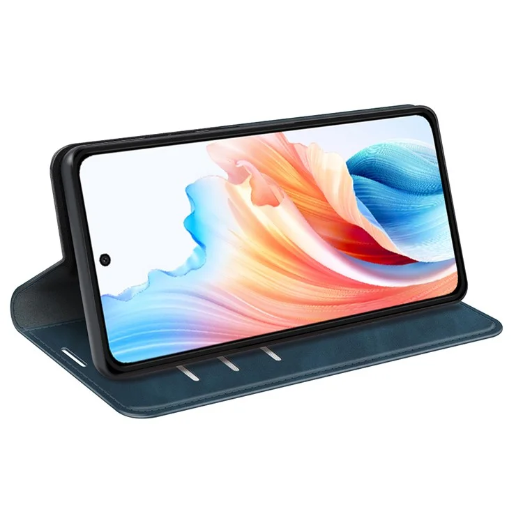 Чехлы для сотовых телефонов Oppo A79 5G / A2 5G, кожаные кошельки с сенсорным экраном - синие