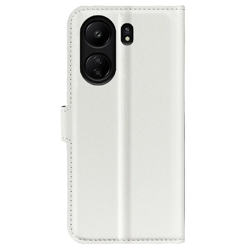 For Xiaomi Redmi 13C 4G / Poco C65 4G Case Litchi Texture Leather Phone Cover with Magnetic Closure - White