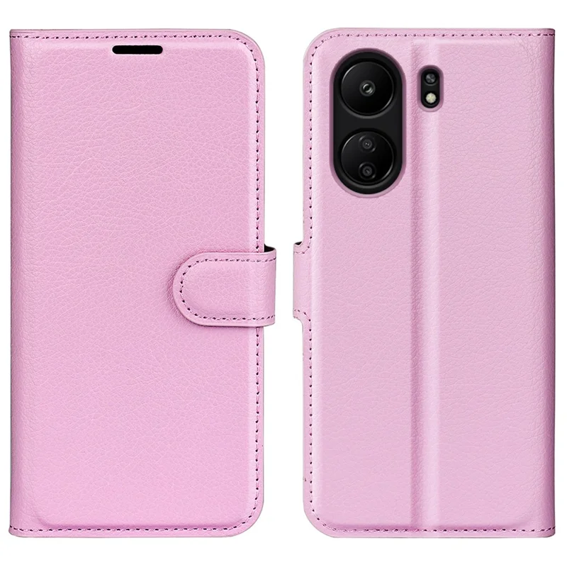 Para Xiaomi Redmi 13C 4G / Poco C65 4G Funda Textura Piel de Litchi Funda de Teléfono con Cierre Magnético - Rosa