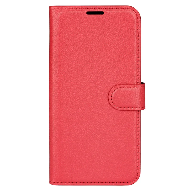 For Xiaomi Redmi 13C 4G / Poco C65 4G Case Litchi Texture Leather Phone Cover with Magnetic Closure - Red