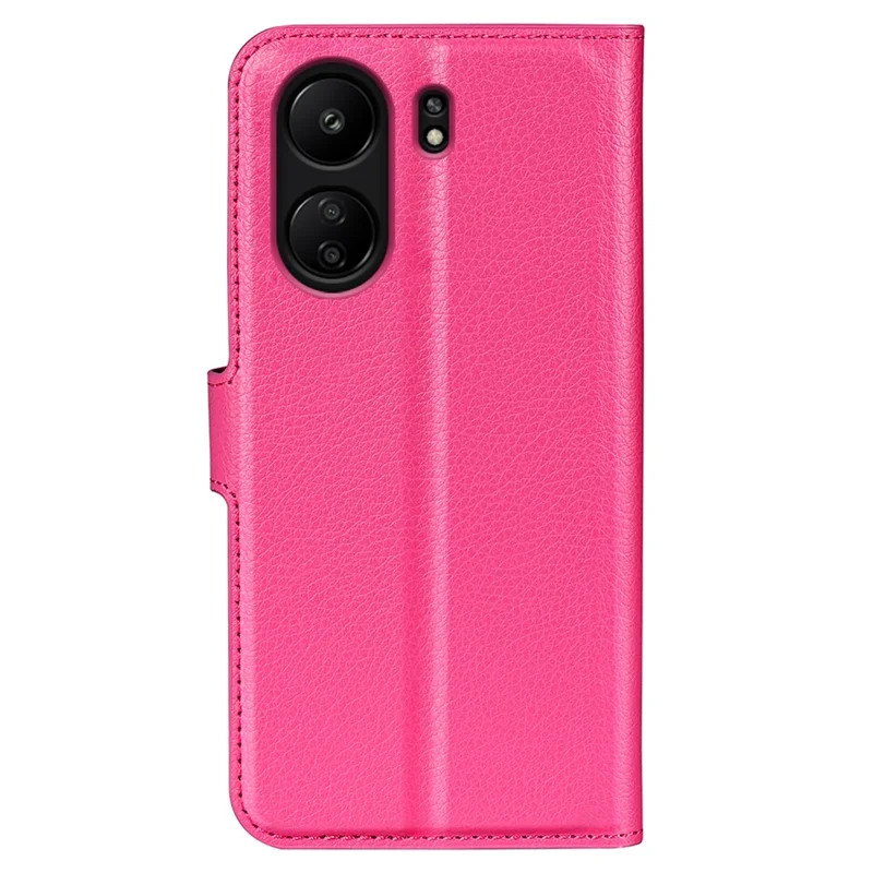For Xiaomi Redmi 13C 4G / Poco C65 4G Case Litchi Texture Leather Phone Cover with Magnetic Closure - Rose
