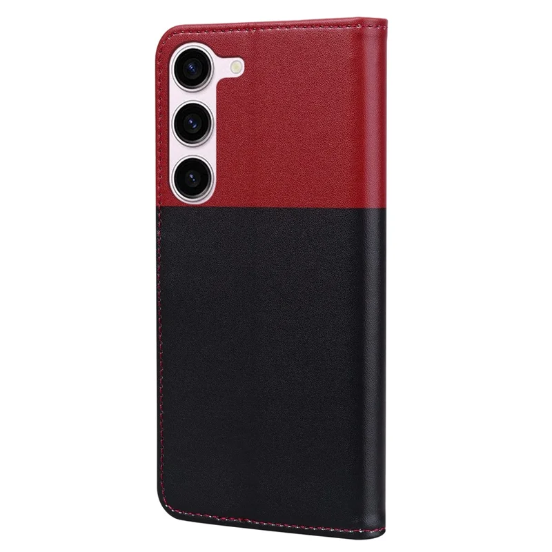 Série de Bandes dessinées pour étui en cuir Samsung Galaxy S24 Stand Wallet Splicing Phone Cover - Noir
