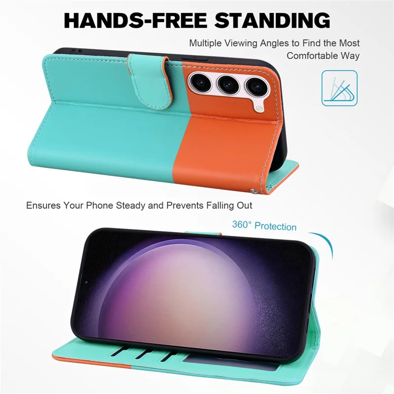 Cartoon Pet Series for Samsung Galaxy S25+ / S24+ Case Wallet Stand Leather Phone Cover - Sky Blue