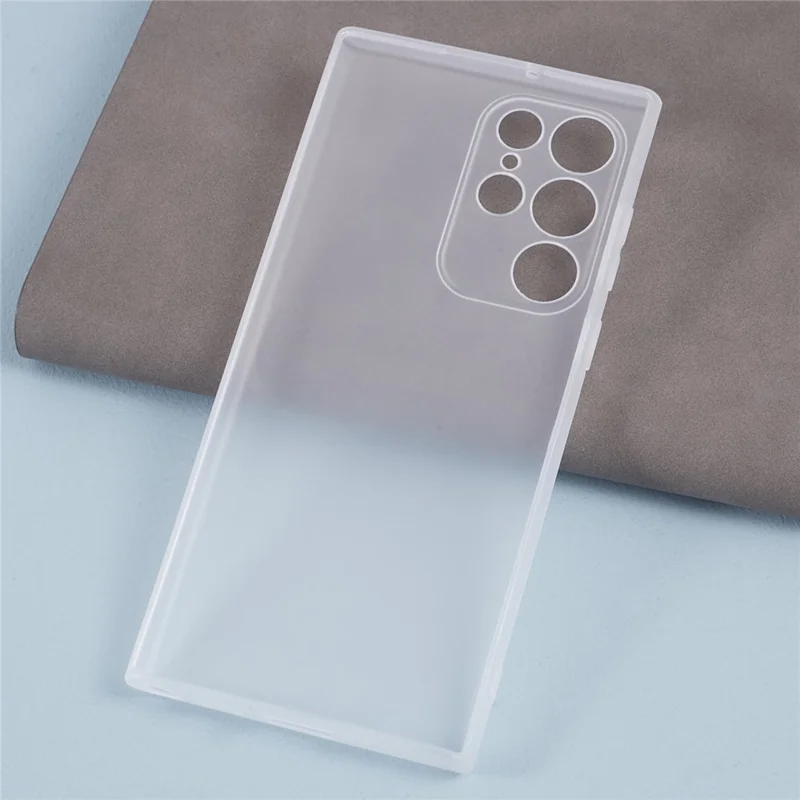 For Samsung Galaxy S22 Ultra 5G Case Matte TPU Protective Phone Cover (Precise Cutout) - Clear White