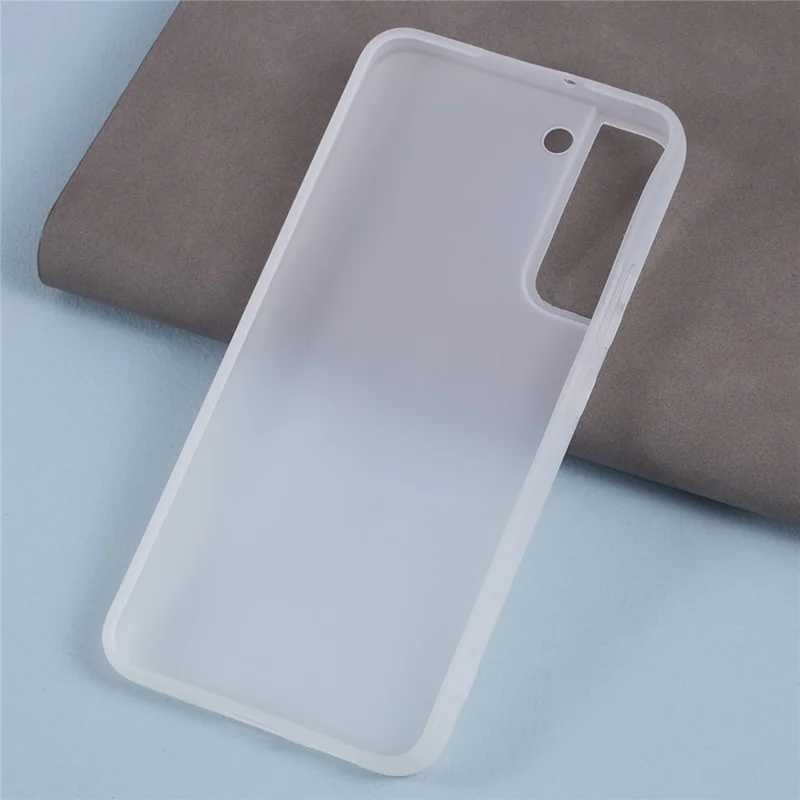 Para Capa Samsung Galaxy S22 5G Resistente a Arranhões TPU Capa de Telefone (Big Rear Lens Hole) - Branco Transparente