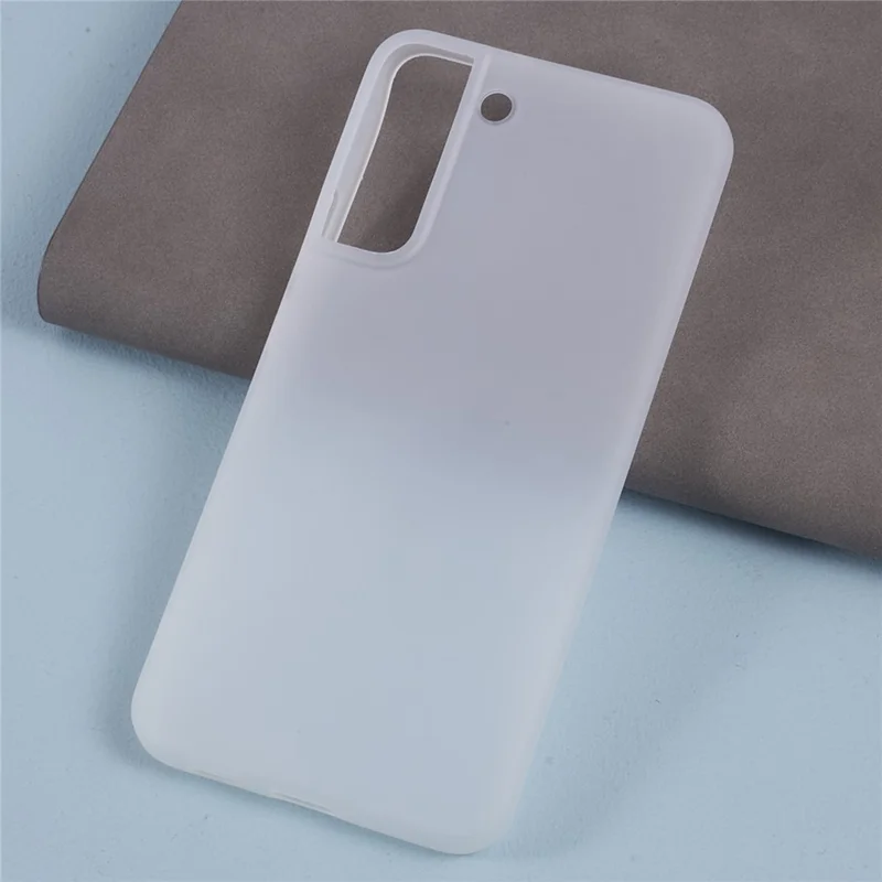 Para Capa Samsung Galaxy S22 5G Resistente a Arranhões TPU Capa de Telefone (Big Rear Lens Hole) - Branco Transparente
